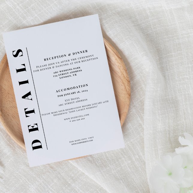 Tarjeta De Recepción detalles minimalistas y sencillos (Subido por el creador)