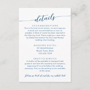 Tarjeta De Recepción Detalles Mínimos de Boda Moderna Información del H
