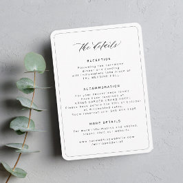Tarjeta De Recepción Detalles mínimos de boda simples