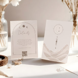 Tarjeta De Recepción Detalles mínimos del código QR del Boda celeste