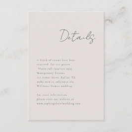 Tarjeta De Recepción Detalles mínimos del guión