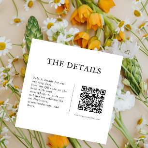 Tarjeta De Recepción Detalles mínimos del sitio web del Boda de código