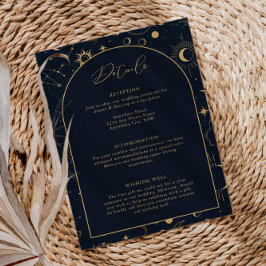 Tarjeta De Recepción Detalles místicos del Sol Celestial y la Luna