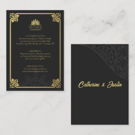 Tarjeta De Recepción Detalles modernos Art Deco Peacock Gold y Black