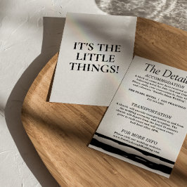 Tarjeta De Recepción Detalles modernos de Bodas retro en blanco y negro