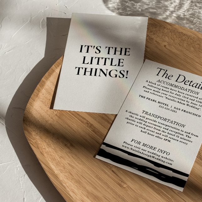 Tarjeta De Recepción Detalles modernos de Bodas retro en blanco y negro (Subido por el creador)