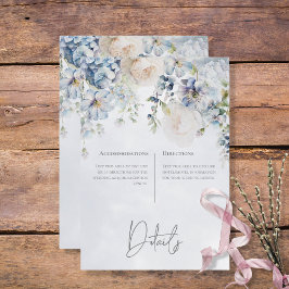 Tarjeta De Recepción Detalles modernos de floral azul y blanco