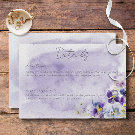 Tarjeta De Recepción Detalles modernos de morado y floral amarilla