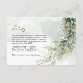 Tarjeta De Recepción Detalles modernos de oval de oro de hoja de vegeta