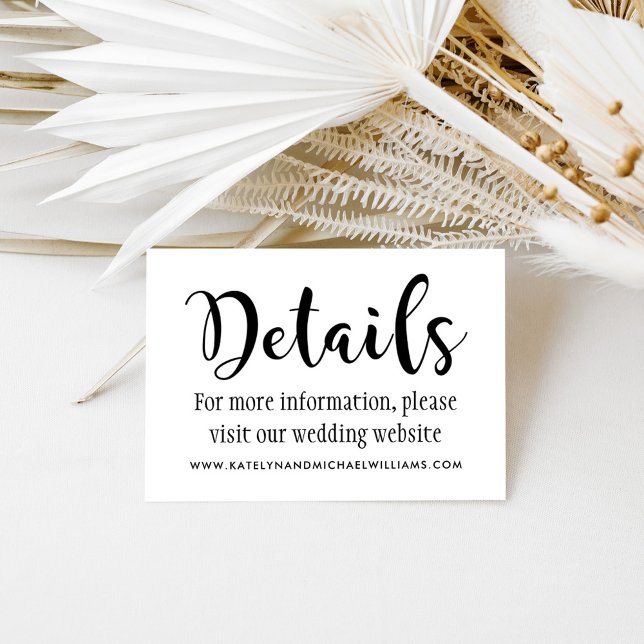 Tarjeta De Recepción Detalles modernos del Boda de escritura manuscrita (Subido por el creador)