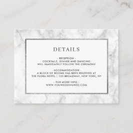 Tarjeta De Recepción Detalles modernos del Boda de mármol blanco