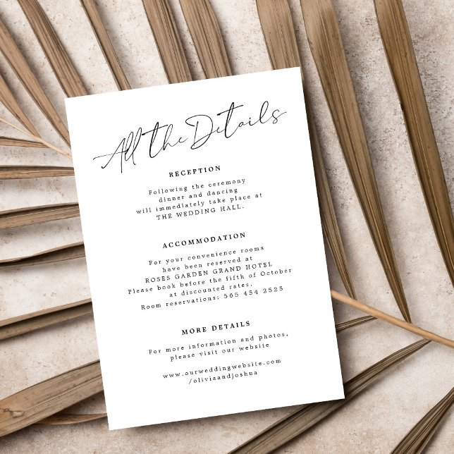 Tarjeta De Recepción Detalles modernos del boda invitado de escritura a (Subido por el creador)