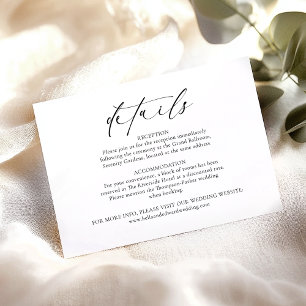 Tarjeta De Recepción Detalles Modernos Minimalistas Bodas Blancos Y Neg