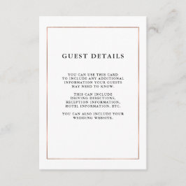 Tarjeta De Recepción Detalles modernos mínimos de la frontera de oro Ro