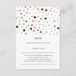 Tarjeta De Recepción Detalles modernos mínimos del Boda verde del Terra