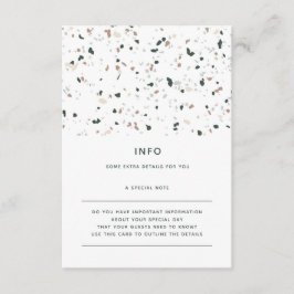 Tarjeta De Recepción Detalles modernos mínimos del Boda verde del Terra