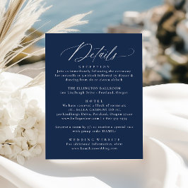 Tarjeta De Recepción Detalles modernos y elegantes de Boda de la Marina