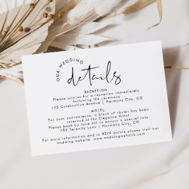 Tarjeta De Recepción Detalles modernos y elegantes de la boda