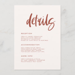 Tarjeta De Recepción Detalles modernos y elegantes del boda rosa de la 