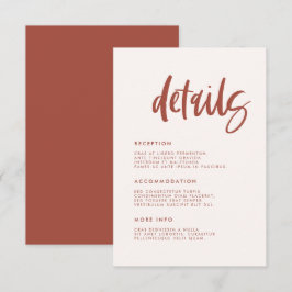 Tarjeta De Recepción Detalles modernos y elegantes del boda rosa de la 