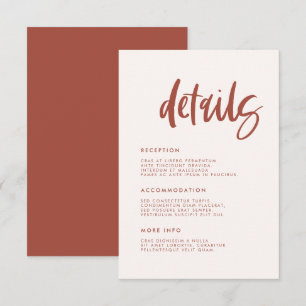 Tarjeta De Recepción Detalles modernos y elegantes del boda rosa de la