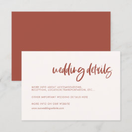 Tarjeta De Recepción Detalles modernos y elegantes del boda rosa de la 