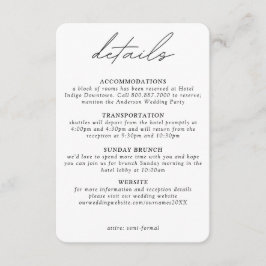 Tarjeta De Recepción Detalles modernos y sencillos de pequeños Bodas ve