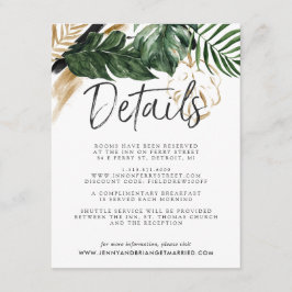 Tarjeta De Recepción Detalles para Invitados de Boda con Verdor de Vera