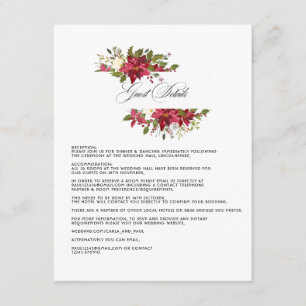 Tarjeta De Recepción Detalles para Invitados de Boda de Navidad con Acu