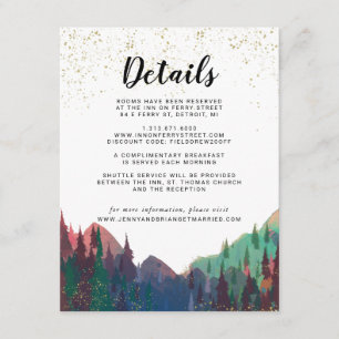 Tarjeta De Recepción Detalles para Invitados de Boda en la Elegante Mon