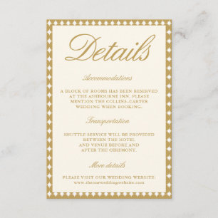Tarjeta De Recepción Detalles para Invitados de Boda en Sala de Baile R