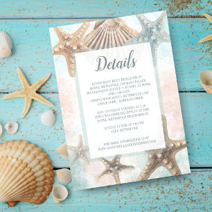 Tarjeta De Recepción Detalles para Invitados de Boda Tropical con Estre