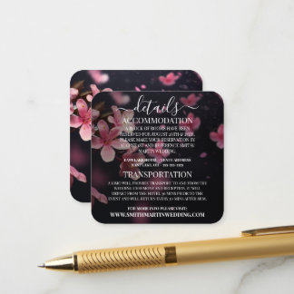 Tarjeta De Recepción Detalles Personalizados de Flor de Cerezo
