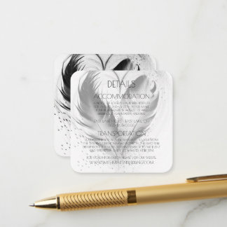 Tarjeta De Recepción Detalles personalizados de plumas de corazón