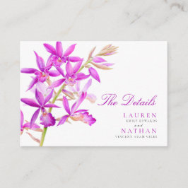 Tarjeta De Recepción Detalles prácticos del boda de orquídeas de joyas 