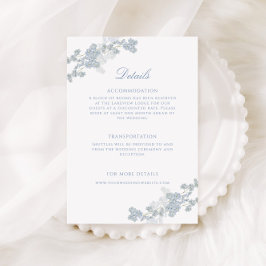 Tarjeta De Recepción Detalles románticos del Boda floral azul vintage