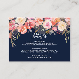 Tarjeta De Recepción Detalles románticos del Boda floral de la florenci