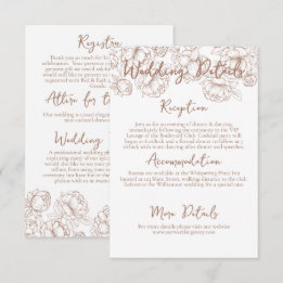 Tarjeta De Recepción Detalles románticos del Boho Mocha Mousse Floral B