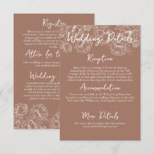 Tarjeta De Recepción Detalles románticos del Boho Mocha Mousse Floral B