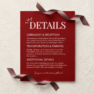 Tarjeta De Recepción Detalles rosados y rojos contemporáneos elegantes