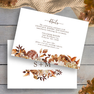 Tarjeta De Recepción Detalles Rústicos Elegantes de Otoño