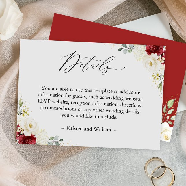 Tarjeta De Recepción Detalles sencillamente hermosos Bodas de flores de (Subido por el creador)