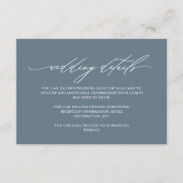 Tarjeta De Recepción Detalles sencillos de azul turbio con caligrafía