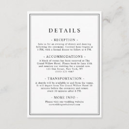 Tarjeta De Recepción Detalles sencillos y elegantes del Boda de tipogra