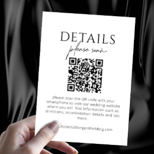 Tarjeta De Recepción Detalles sencillos y modernos del Boda con código