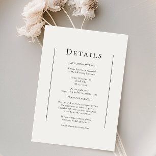 Tarjeta De Recepción Detalles simples de Bodas mínimos tradicionales