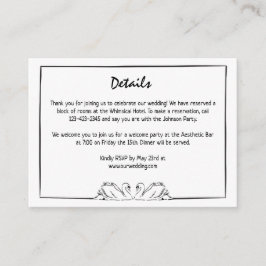 Tarjeta De Recepción Detalles simples de planos de swaps manuscritos si