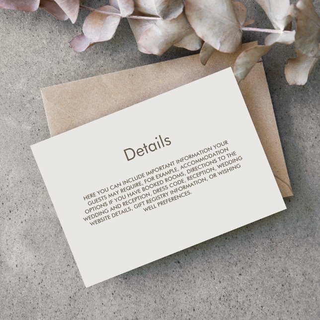 Tarjeta De Recepción Detalles simples del Boda (Subido por el creador)