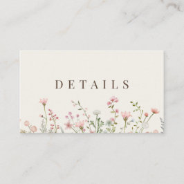 Tarjeta De Recepción Detalles simples del Boho Wildflower Beige
