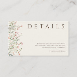 Tarjeta De Recepción Detalles simples del Boho Wildflower Beige